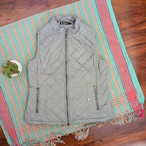 Gray Quilted Vest - Large